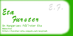 eta furster business card